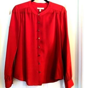 Red silk Banana Republic Blouse